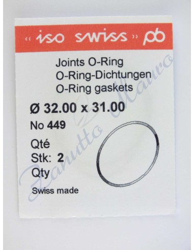 O-Ring Quartz ISO449 busta 2 pz Diam.int. 31.00 sezione 0,50