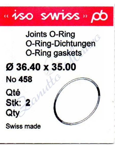 O-Ring Quartz ISO458 busta 2 pz Diam.int. 35.00 sezione 0.70