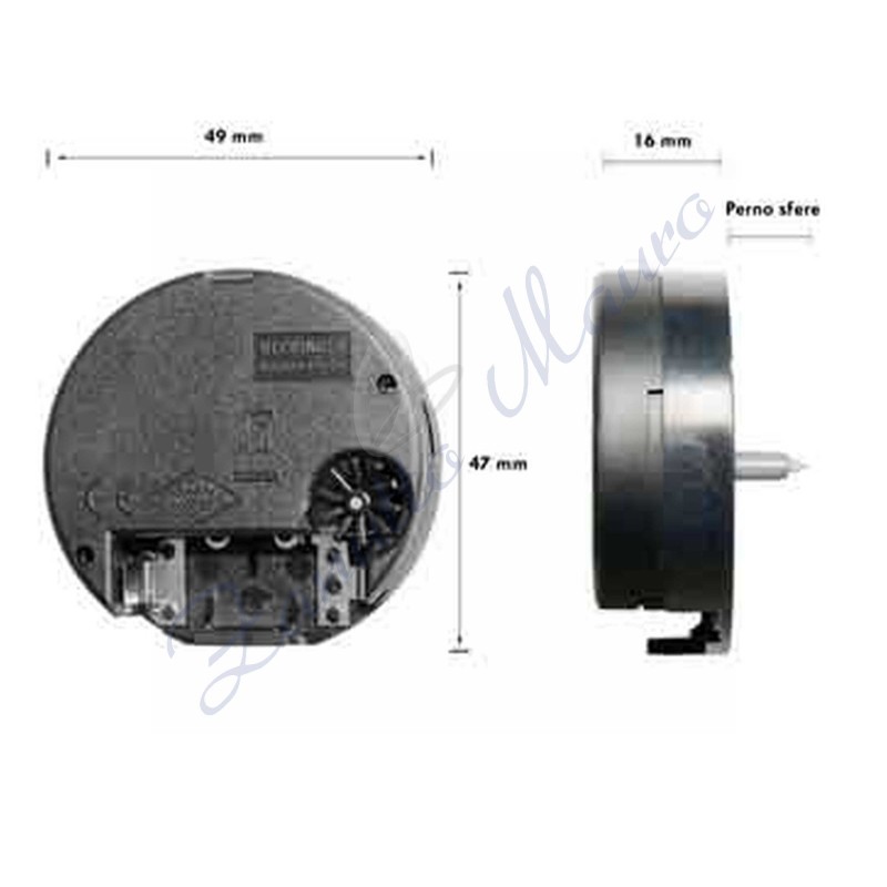 Movimento rotondo solo tempo p/lungo completo di 3 lancette diam 47/49