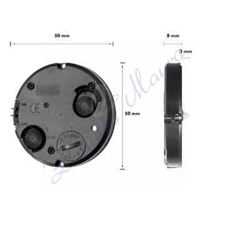 Movimento rotondo con suoneria p/corto completo di 4 lancette diam 50