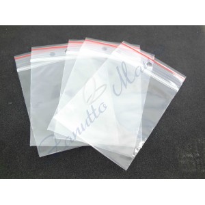 Confezione 100 buste minigrip 60x80 con riga rossa senza finestra