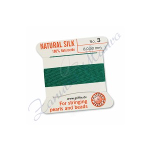 Filo per collane Griffin diametro mm 0,50 numero  3 colore verde