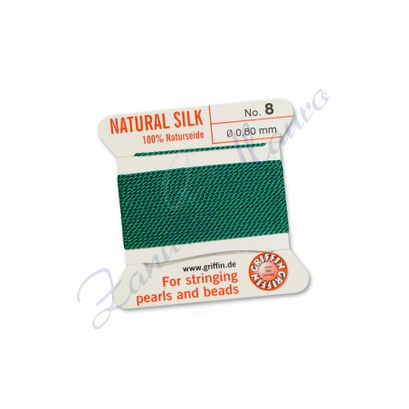 Filo per collane Griffin diametro mm 0,80 numero  8 colore verde