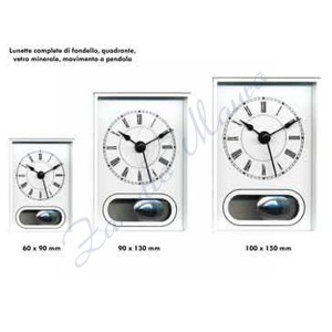 Lunetta incasso c/pendolo 100x150 completo di vetro,quadrante e lancett