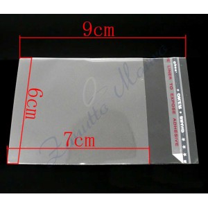 Confezione 200 buste crystal 60x90 con chiusura adesiva