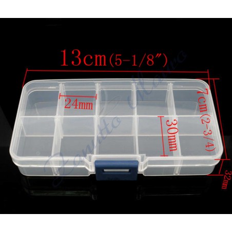 Scatola per minuteria 10 scomparti cm 13x7x3.2