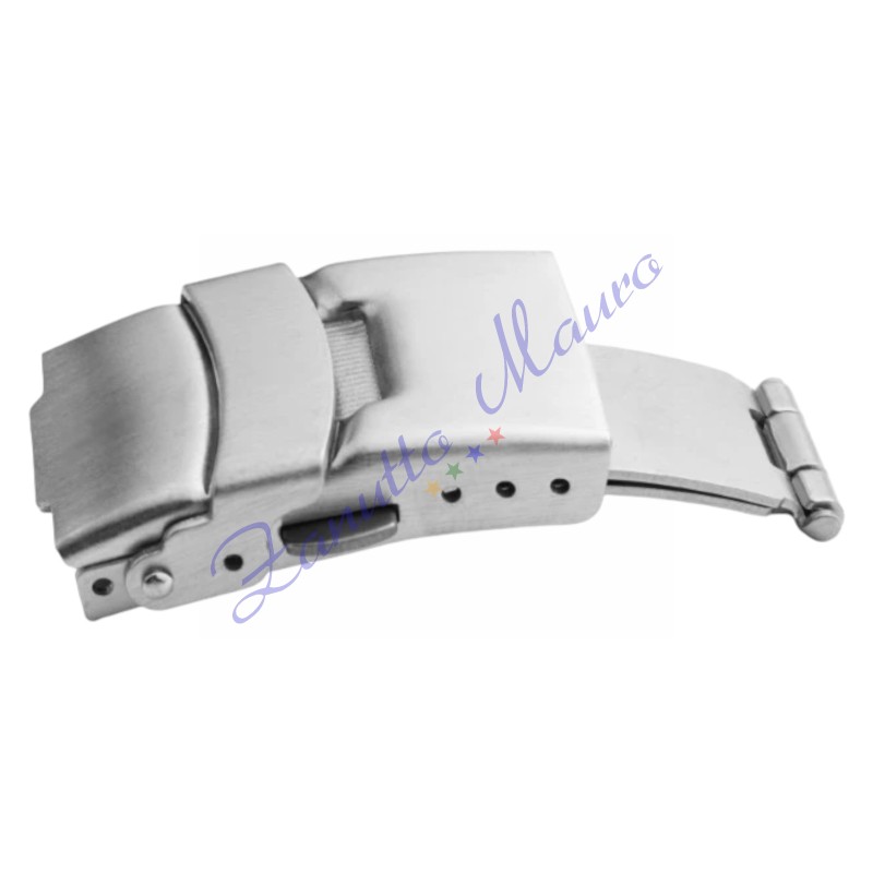 Chiusura in acciaio con sicura e 2 pulsanti ansa mm 16