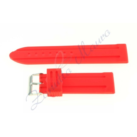 Cinturino in silicone J203 rosso ansa mm 24 soft touch