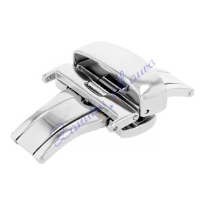 Chiusura deployant in acciaio per cinturini in pelle ansa mm 14