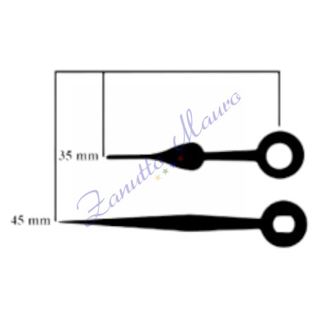 Coppia lancette 054 nere per SKP e TMP