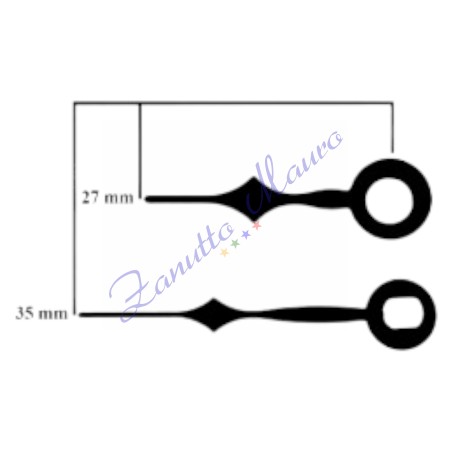 Coppia lancette 026 nere per SKP e TMP