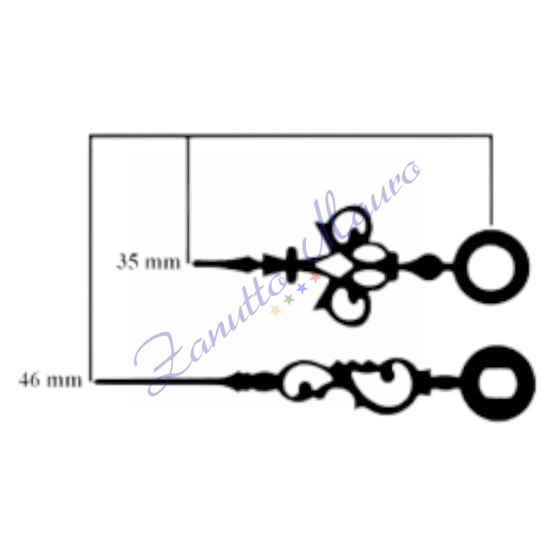 Coppia lancette 038 nere per SKP e TMP