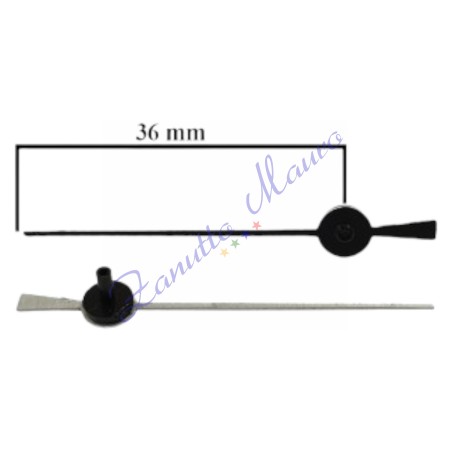 Lancette secondi tipo EN per SKP e TMP in alluminio nero mm 35 10 pz