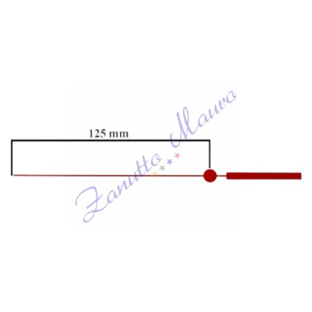 Lancette secondi per tipo D per SKP e TMP in alluminio rosso mm 125 5 pz