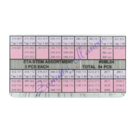 Assortimento 54 tiges per movimenti ETA - SML04