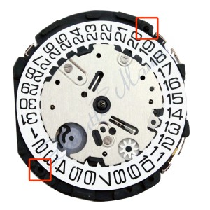 Movimento Hattory VR32 crono con datario al 4.30 obliquo