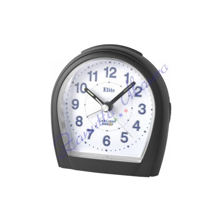 Sveglia Elite mm 80x90 ST4400 nera quadrante con numeri blu Silent