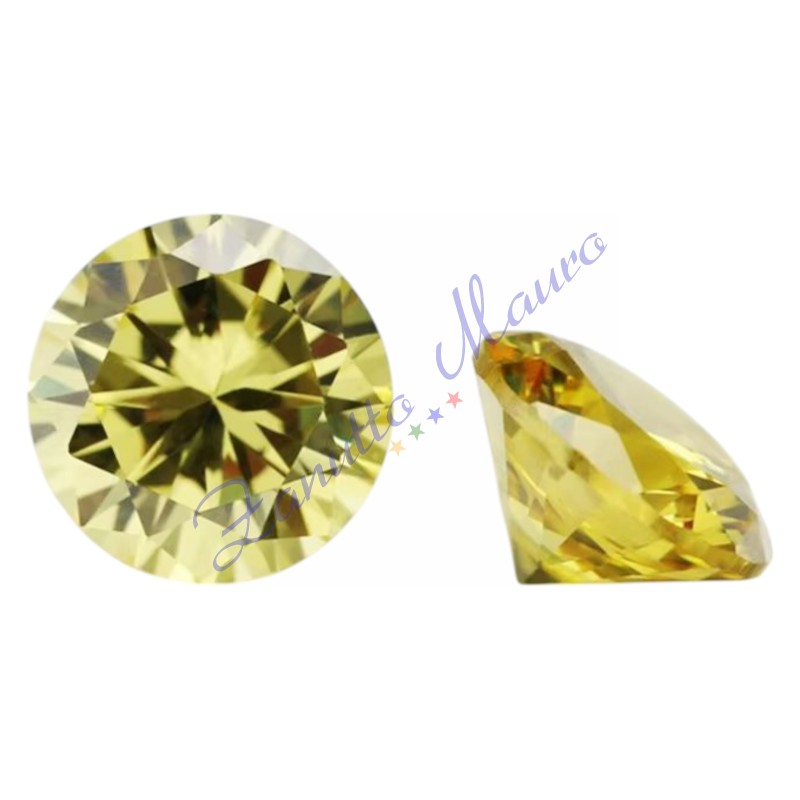 Moissanite gialla GRA VVS1 diametro  mm 6,5 peso ct 1,0 circa