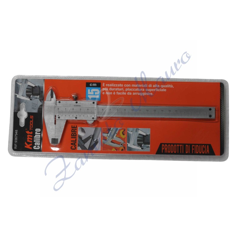Calibro a nonio in acciaio cm 15 divisione 0,02 mm Kmt Tools