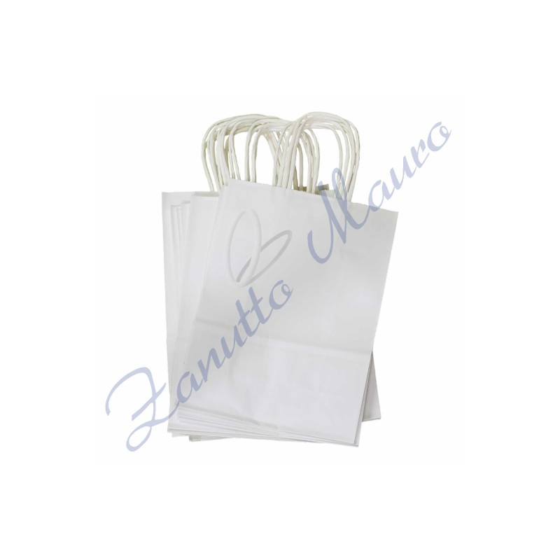 Buste regalo bianche cm 27x21x11 confezione da 12 pezzi