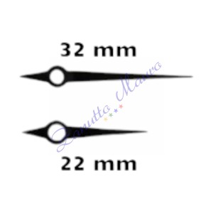 Coppia lancette in alluminio 8903 nere per movimenti sveglia TMP