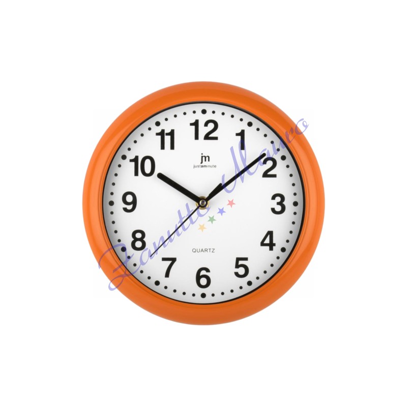 Orologio da parete Justminute 00710 colore arancione diametro cm 25