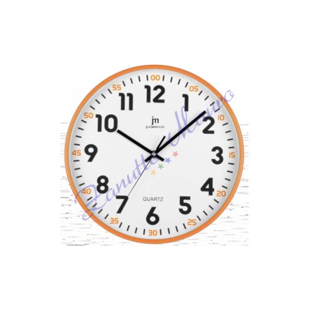 Orologio da parete Justminute 00720 colore arancione diametro cm 30