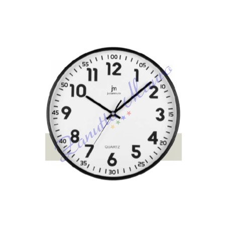 Orologio da parete Justminute 00720 colore nero diametro cm 30