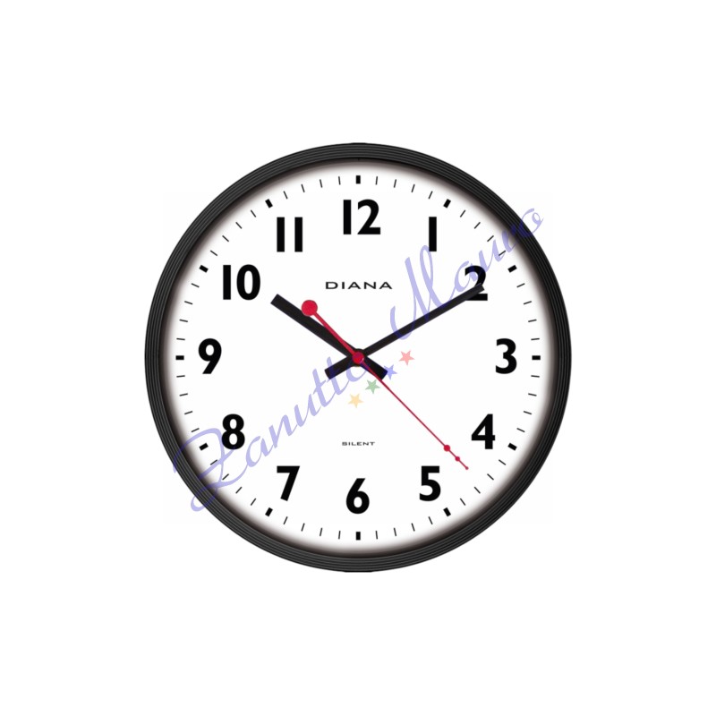 Orologio da parete Diana 111039 colore nero diametro cm 30