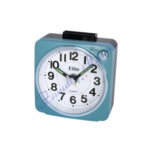 Sveglia Elite RS-7130 colore azzurro metallizzato cm 6x6 con luce led.