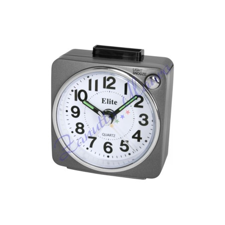 Sveglia Elite RS-7130 colore grigio scuro cm 6x6 con luce led. Silent