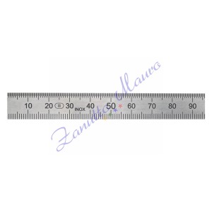 Righello in metallo, acciaio inox, 2 scale, 150 mm