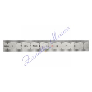 Righello in metallo, acciaio inox, 2 scale, 250 mm