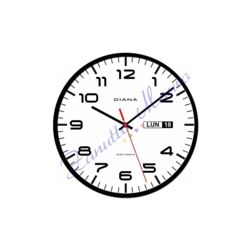 Orologio da parete Diana 103449 colore nero diametro cm 30,5