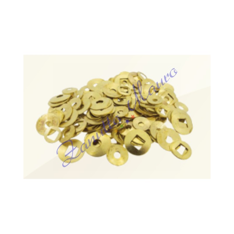 Gocce in ottone con fori rotondi e quadrati assortimento da 100 pezzi