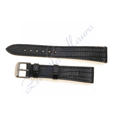 Cinturino stampa lucertola Calf JP004 colore nero ansa 18