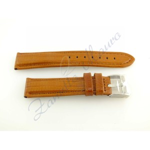 Cinturino Lucertola imb. Marrone ansa 20  Stampato con cuciture in tinta