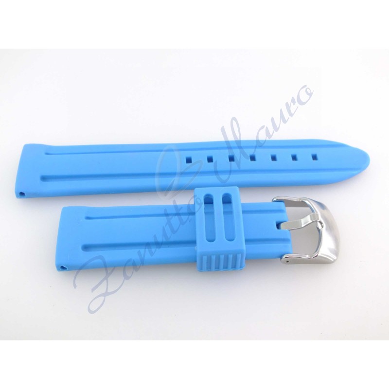 Cinturino gomma celeste ansa 24