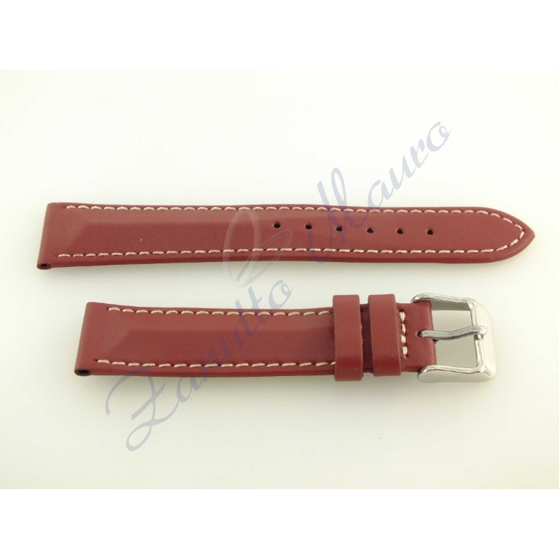 Cinturino Cuoio Color Bordeaux ansa 20