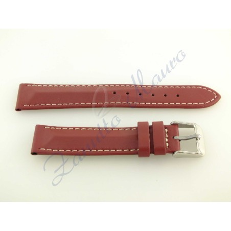 Cinturino Cuoio Color Bordeaux ansa 20