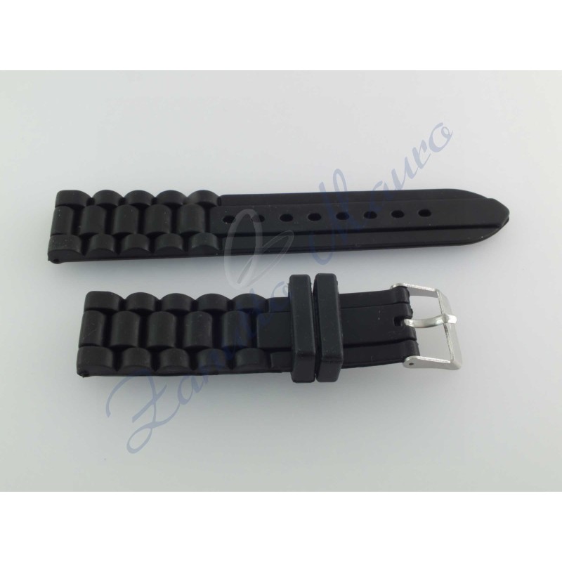 Cinturino silicone nero ansa 20