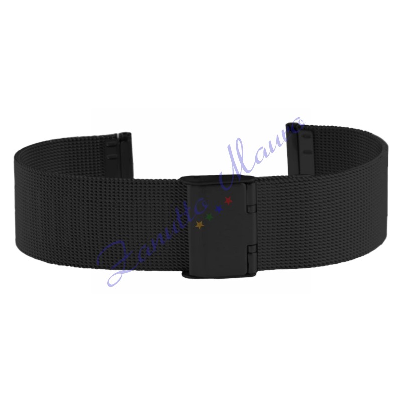Bracciale Mesh grana fine con scorrevole in acciaio brunito ansa 14