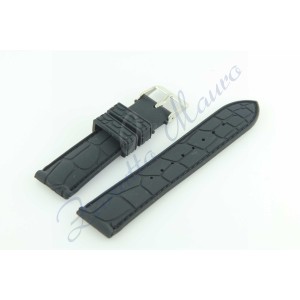 Cinturino silicone stampa cocco QJ0544 n ero cucitura nera ansa 22