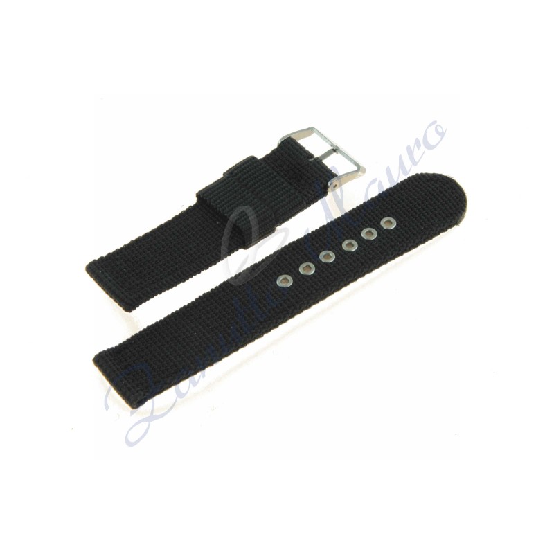 Cinturino QJ0076 in tessuto militare ner o ansa 24