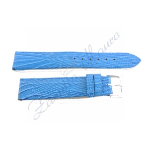 Cinturino JP020 stampa lucertola lucido azzurro ansa 22