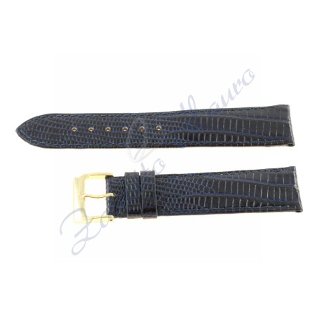 Cinturino JP020 stampa lucertola lucido blu scuro ansa 18