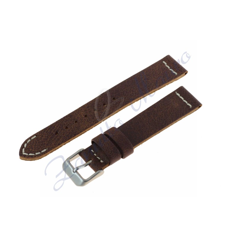 Cinturino tranciato Vintage JP014 marron e ansa 18