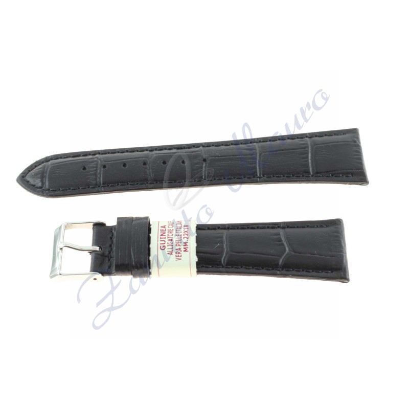 Cinturino Guinea Alligatore calf 469 nero ansa 22x18