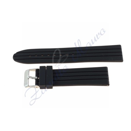 Cinturino in gomma nera J223 ansa mm 24 soft touch