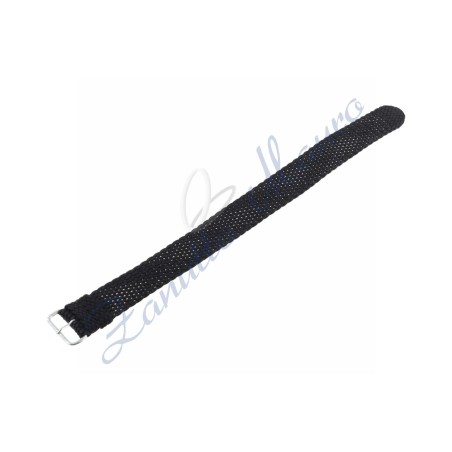 Cinturino in perlon colore nero con fibbia in acciao ansa mm 18